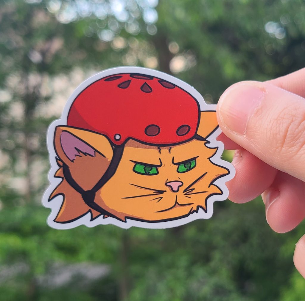 Helmet Cat Sticker