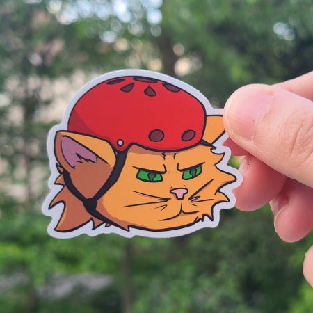 Helmet Cat Sticker